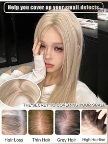 28英寸长直发假发，蕾丝前额设计，柔顺直发，采用耐热合成纤维制成，适合日常佩戴、万圣节、圣诞节及其他场合。 - 彩色 - 查看 4