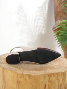 Zapatos casuales planos de cintura elástica a cuadros marrones y beige, versátiles