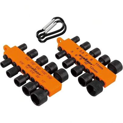 20-Piece Nut Driver Set For Impact Drill| Metric (4mm-12mm) And SAE (5/32''-1/2'')| 1/4" Nut Driver Hex Keys For Electric Screwdriver| Hex Head Drill