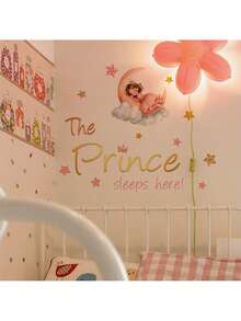 BRUP 1张夜光开关贴纸，儿童房墙贴，独角兽和女孩梦幻夜灯贴纸，自粘可移除婴儿房墙贴，粉色蝴蝶装饰，适合粉色女孩房，生日礼物创意，万圣节圣诞节礼物 - 粉色 - 查看 12