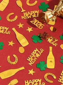 Forniture per coriandoli per feste di Capodanno 2026 - Coriandoli glitter oro e nero Happy New Year - 1500 pezzi Decorazioni per tavolo da festa di Capodanno 2025 - Multicolore - Visualizzare 5