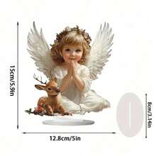 1 pièce Statue d'ange bohème aux ailes élégantes - Statue de prière en acrylique, symbolisant la paix et l'amour, convient pour la maison, le bureau, le café, la chambre à coucher et autres fins décoratives