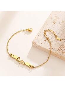 1 buc Brățară Personalizată cu Nume Aripi de Înger, Bijuterii din Oțel Inoxidabil, Brățară Creative, Cadou Personalizat, Cadou pentru Iubit, Brățară, Cadou Personalizat, Brățară pentru Prietenie, Colier cu Nume, Brățară Personalizată, Cadou pentru Femei, Cadou de Zi de Naștere, Cadou de Aniversare, Cadou de Crăciun, Cadou de Halloween, Brățară pentru Cupluri, Purtare Zilnică și Cadou, Potrivită pentru Familie, Cadou Preferat al Prietenilor
