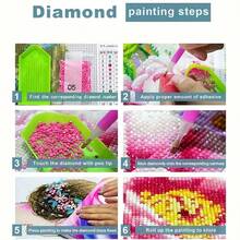 1 pieza Kit de pintura de diamantes 5D - Pastel de cumpleaños, mosaico de punto de cruz de diamante redondo completo de acrílico, regalo perfecto para el hogar y decoración de oficina, ideal para adultos y principiantes