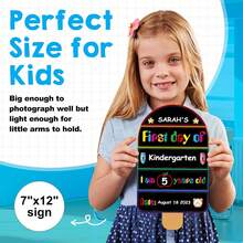 PETCEE - Letrero para el primer día de escuela, reutilizable y borrable, regalo para el primer día para hija, hijo, primer día de preescolar, letrero de pizarrón prekínica para niños y niñas - 1 - Ver 5