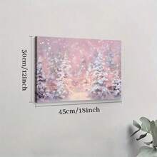 1pc Solid Wood Frame Pink Winter Wonderland Print, Snowy Christmas Landscape With Fairy LightsTheme Canvas Posters & Prints, Large Canvas Wall Art, 2D Flat, Easy Hang Tabletop Or Wall Display, For Halloween, ChristmasGifts, Bedroom, Living Room, Decoration Ready To Hang - Nhiều màu - Xem 6