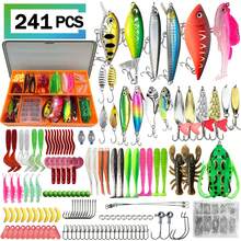 411/241/196/137/85pcs Multi-Functional Fishing Lure Set, Includes Storage Box, Soft Lures, Spoon Lures, Fish Hooks, Hard Lures And Other Fishing Accessories, Made Of Durable PVC And Stainless Steel, Suitable For Freshwater And Saltwater, All Seasons