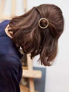 5个围巾环夹T恤领带夹女士时尚金属圆形衬衫夹围巾环衣角结纽扣衬衫夹女装装饰配件 (5色)