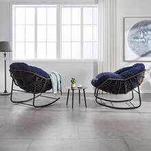 Hängesessel aus Rattan für den Außenbereich, gepolsterter Sitz mit Armlehnen für Veranda, Wohnzimmer, Terrasse, Garten