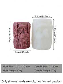 3 buc matrițe din silicon pentru lumânări cu tematică vrăjitoare - matrițe de turnare rășină 3D din silicon, matrițe de lumânări pentru fabricarea lumânărilor DIY, bijuterii și meșteșuguri din rășină de lut, perfecte pentru decorarea casei, pentru Halloween