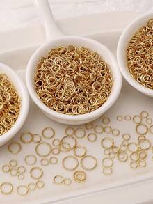 60pcs 4-10mm Stainless Steel Open Jump Rings, Gold Color, Suitable For DIY Jewelry Making, Necklaces, Bracelets, Small Business Supplies - Durable, Easy To Use, Versatile, Long-Lasting - Golden - View 4