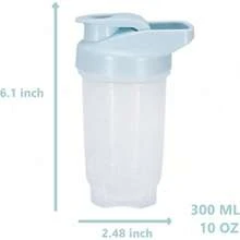 2-Pack 300ml Protein Shaker Bottles With Stainless Steel Mixing Ball, Leakproof Gym & Travel Water Bottle For Protein Shakes, Smoothies & Coffee, Easy-Clean Design With Carry Loop, Durable & Odor-Resistant, Perfect For Fitness Enthusiasts & Active Lifestyles - 04-白色+藍色 - 查看 2