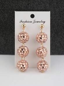 1 Pair Glass Disco Ball Multicolor Dangle Earrings, Party & Holiday Jewelry - Colorful - View 14