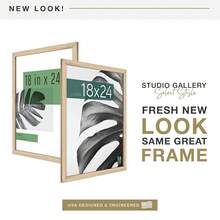 Studio Gallery 18x24 Poster Frame Natural Woodgrain, Vertical & Horizontal Wall Hanging Large Picture Frame For Photos, Posters & Art Prints (1-Pack){"Style":"1-Pack","Color_name":"NaturalWoodgrain","Size_name":"18X24"} - 天然木紋18X24 - 查看 3