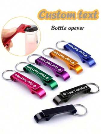 50pcs Personalized Bottle Opener Keychain - Engraved Metal Keyring, Ideal For Wedding Favors, Promotional Gifts, Durable & Lightweight, No Power Required