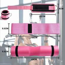 NEWYOUTH Kit Ejercicio 3 en 1, Almohadilla para Barra Gym | | Grilletes para Tobillo de Fitness | | Bandas Elasticas Resistencia, para Ejercicios Gluteos Cadera Piernas Brazos Yoga Pilates Fitness(Rosa) - 1 - Ver 3