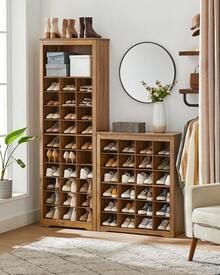 Shoe Storage Cabinet, 10 Tier Shoe Rack Organizer, Holds Up To 30 Pairs Of Shoes, For Entryway Bedroom, 12.6 X 24.8 X 73.6 Inches - 棕色 - 查看 2