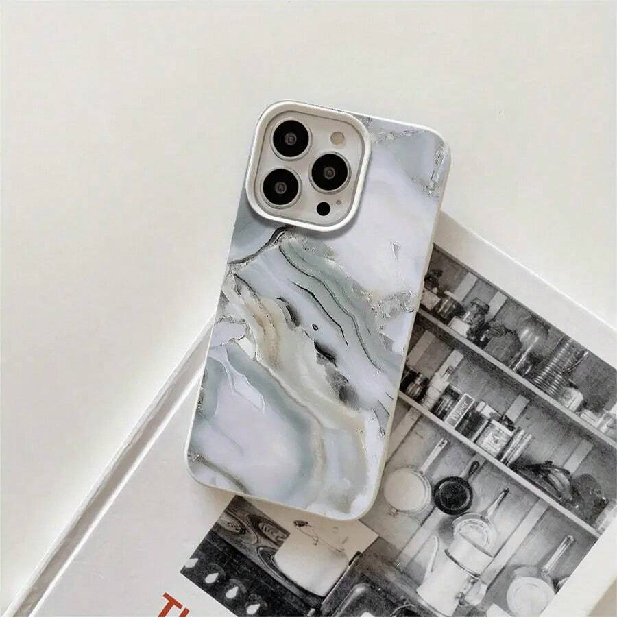 Fundas de imitación con diseño estampado blanco y orificios grandes, compatibles con las series 16 Pro, 16, 15 Pro, 14, 14 Plus/14 Pro, 13, 13 Pro, 12 Pro y 11/11 Pro. Regalos para cumpleaños y celebraciones. - Blanco - Ver 1