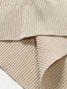 GRDR Jesienno-zimowy nowy sweter z wysokim kołnierzem, luźny dzianinowy top do noszenia na co dzień