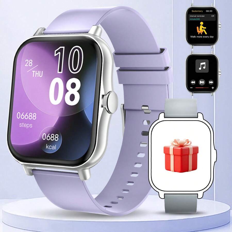 全新 1.83 英寸高清全触屏智能手表，男女通用，220mAh 超长续航，多种运动模式，莫兰迪色表带，双表带，电话拨号/接听，计步器，卡路里计数，消息提醒和呼叫提醒，多功能智能手表，圣诞礼物