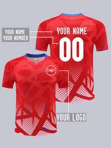 Customized Women's Football Jersey, Professional Printing Of Logo, Name And Number, Quick-Dry Breathable Sports Short Sleeve Suitable For Football Matches, Tennis And Running Training