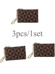 零钱包拉链零钱包带钥匙扣女士小钱包钥匙扣袋男女通用小钥匙扣钱包零钱包防水零钱包带拉链和钥匙扣的小零钱包钥匙扣卡包零钱包迷你收纳袋，可装零钱卡、钥匙、口红 - 彩色 - 查看 15