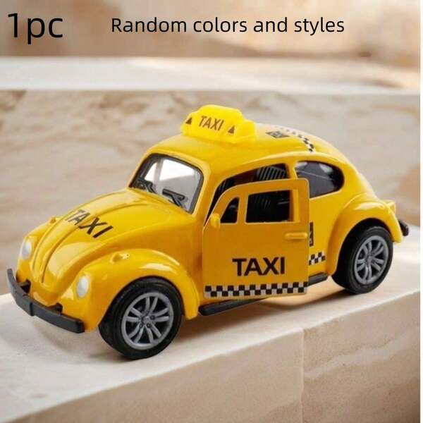 1pc Vintage Beetle Die-Cast Racing Car Model Toy | Mixed Colors | Alloy | Opening Doors, Manual Pull-Back Action | Ideal For Youngsters & Adults | Birthday, Christmas, Halloween Gift(Handmade Products, Some Minor Flaws Are Normal, Please Do Not Buy If You Mind)