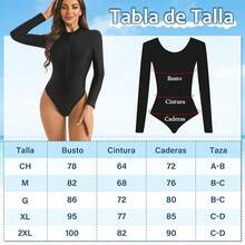 KTMOUW Trajes de Baño Mujer Completo Bañadores de Una Pieza para Mujer Deportivo Traje de Baño Manga Larga de Protección Solar Adecuado para Playa, Surf, Natación - Negro - Ver 12