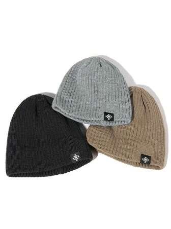 1pc New Autumn And Winter Fleece Pullover Cap For Men, A Knitted Cap With A Large Headband, A Loose Japanese-Style Cold Cap For Women, And A Thickened Woolen Cap With Ear-Protecting Features