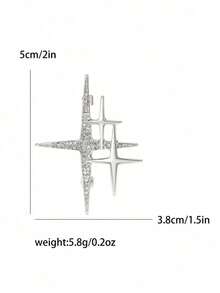 "Fashionable Metal Starburst Brooch For Women, Elegant Daily Wear Pin, Chic Jewelry Accessory For Outfits" - 星爆 - 查看 6