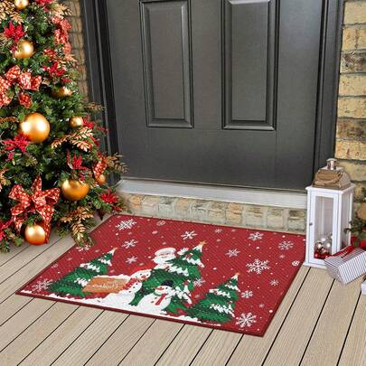 Christmas Kitchen Mat Non Slip Door Mats Welcome Mats For Front Door Floor Mats Outdoor Decor Welcome Mat Stain Resistant Room Decor Carpet For Entrance