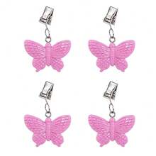 Home Set Of 4 Pink Butterfly Tablecloth Weights Clips Pink Butterfly Handicraft Tablecloth Clamps Pack Of 4{"Color_name":"PinkButterfly"} - Multiwarna10 - View 1