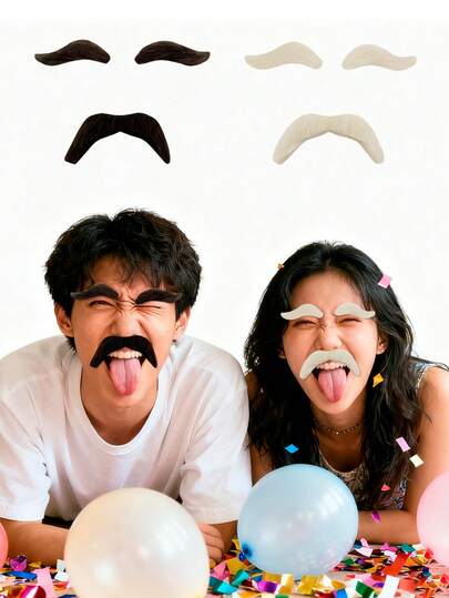 1 Set Realistic Thick Artificial Long Hair Beard + Eyebrows, Suitable For Halloween, Masquerade, Drama Performance, Party, Wedding, Father's Day, Christmas