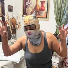 3D Cat/Dog Skiing Balaclava Hat With Ears Cute Animal Halloween Party Mask Lightweight Outdoor UV Protection Hat - Multicolor - View 4