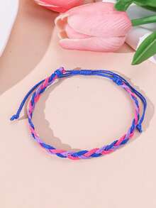 1 pieza Pulsera trenzada colorida minimalista, adecuada para mujeres y parejas, para uso diario