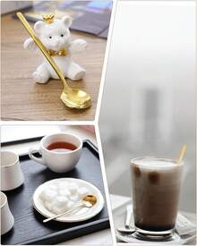 8 piezas de cuchara de té y café dorado: adecuado para capuchino, Espresso, postre, leche y crema - 1 - Ver 6