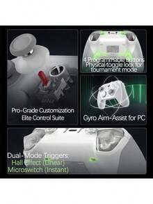 GAMESIR G7 Pro Game Controller With Anti-Drift Hall Effect Motion Control For Long Life. Dual Triggers For Stable Operation. Plug-And-Play For All Platforms. No Adjustments Required Out Of The Box. Compatible With Multiple Devices. - White - View 6