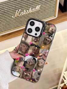 Expression 1pc Monkey Pattern Design TPU Soft Edge Phone Case Compatible With Iphone13/15/14/13/12/11/16/Galaxy/Redmi/OPPO/VIVO/INFINIX, Interesting Puzzle Waterproof Shockproof Anti-Fall Scratch Resistant - Style 3 (1 Piece) - View 3