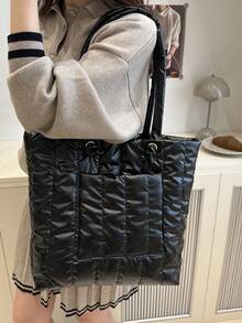 Einfarbige, leichte Collegetasche im Studentenstil mit großer Kapazität für Ausflüge, Schwestern, beste Freundinnen