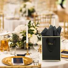 1 Pack Metallic Paper Gift Bag, 9x7x3.1 Inches, Welcome Gift, Thank You Gift Bag, Suitable For Bridal Shower, Wedding, Groomsmen, Bridesmaids, Graduation, Birthday, Retirement Party, Baby Shower, Holiday, Business, Shopping, Craft Decoration (Black, White, Gold)