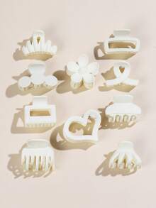 10-11个时尚纯色发夹 - 花朵和蝴蝶图案 - 耐用发夹，适合打造时尚马尾辫和发髻 - 女士和女孩的完美发饰 花朵发夹 派对爪夹 女士发饰 - 彩色 - 查看 19