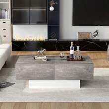 (=WF199569, stesso articolo)Universal Sofatisch, Wohnzimmer , Hochglanz mit ausziehbarem Tisch und Stauraum (grigio)