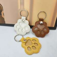 Cute Dog Paw Keychain, Cartoon Pet Hair Storage Leather Case Portable Pet Hair Memorial Keychain Pendant,Christmas,Christmas Decorations