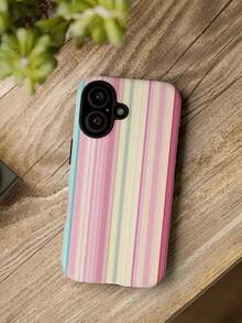 Pink, Blue And Yellow Vertical Stripes Two-In-One Matte Texture Phone Case Suitable For Compatible With Iphone17,16, 15, 14, 13, 12, 11, PRO MAX,PLUS,AIR,X,XS,As Well As , Galaxy S21/22/23/24/25 Ultra/FE+,NOTE20 Ultra,A71/56/55/54/53/52/36/34/26/25/23/16/15/14/13/06 - Nhiều màu - Xem 3