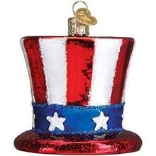 Old World Christmas Adornos: Regalos políticos Adornos de Vidrio soplado para árbol de Navidad, Elefante Republicano(Tío Sam) - Tipo 3 - Ver 5