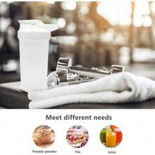 2-Pack 300ml Protein Shaker Bottles With Stainless Steel Mixing Ball, Leakproof Gym & Travel Water Bottle For Protein Shakes, Smoothies & Coffee, Easy-Clean Design With Carry Loop, Durable & Odor-Resistant, Perfect For Fitness Enthusiasts & Active Lifestyles - 04-白色+藍色 - 查看 4