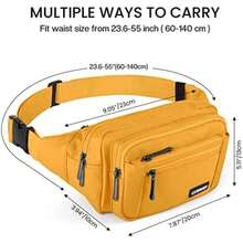 CXWMZY Riñonera para mujeres y hombres, con múltiples bolsillos, impermeable, casual, para , viajes, ciclismo, correr, senderismo, , Una talla, Moderno(Amarillo) - Tipo 11 - Ver 3