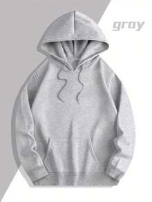 Sudadera con Capucha para Hombres de Pareja en - Estampado Romántico del Corazón y "Just for You" al Reverso, Manga Larga Casual Abrigada Invernal Talla Grande Cómoda, Lavable a Mano o Secadora Ideal Para Conjuntos Deportivos e informales.Diseño Geométrico Relajado Otoñal-Invierno Sudadera Combinación Perfecta.Tejido Fácil de Cuidaar Actividades Exteriores - Prenda Única Gris para Mujer - Ver 3