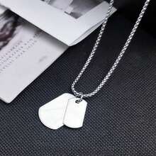 1 pieza Collar con colgante de placa de identificación de moda para madre e hijo, joyería con cadena de cuentas, accesorio versátil de ropa urbana