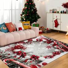 Christmas Theme Rug - Snowy Holiday Design, Washable & Stain Resistant, Soft Flannel With Non-Slip Memory Foam Backing, Suitable For Living Room, Bedroom, Entryway, Ideal For Christmas, Winter, Autumn Kitchen Rug Bathroom Decor - Multicolor - View 13
